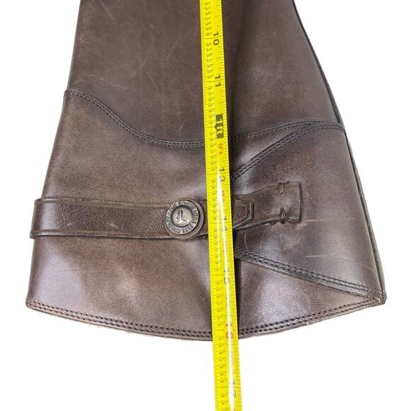 Frye Women's Molly Button Smoke Brown Leather Riding Boot Size US 8.5 - Picture 13 of 14